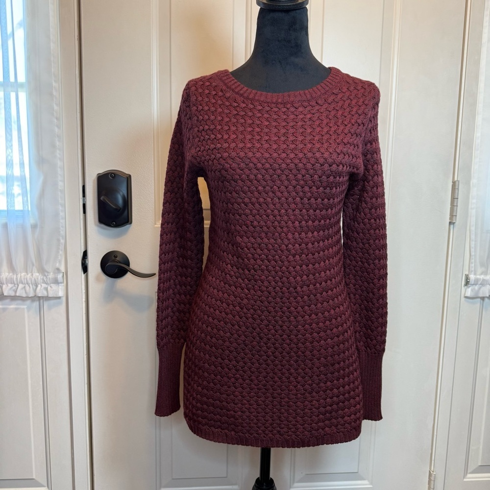 Athleta Burgundy Cypress Jasper Wool Blend Sweater - Size XS